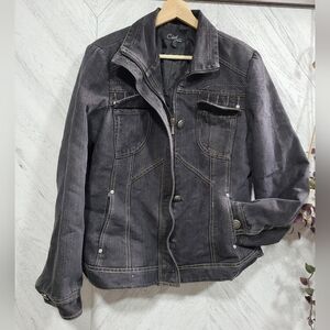 Ladies Charcoal Denim Jacket Size 12
